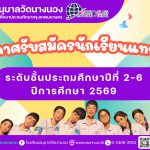 ประกาศรับสมัครนักเรียนแทรกชั้น ระดับชั้นประถมศึกษาปีที่ 2-6 ปีการศึกษา 256