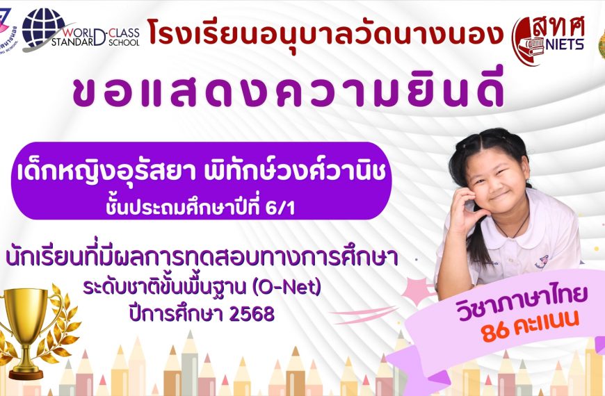 โรงเรียนอนุบาลวัดนางนอง ขอแสดงความยินดี แก่นักเรียนที่มีผลการทดสอบทางการศึกษา ระดับชาติขั้นพื้นฐาน (&hellip;